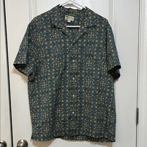 J. Crew Geometric Print Camp Shirt Large
